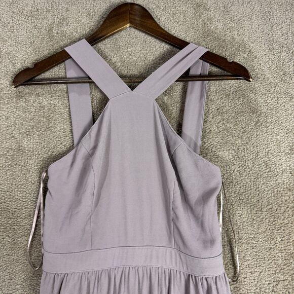 Lulus Air of Romance Maxi Dress Women Small Taupe Cross Back Lined Formal Gown - Picture 4 of 12